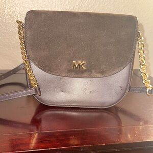 Michael Kors Gold and Brown Crossbody Bag with Classic Design